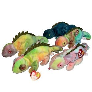 Vintage Ty Beanie Babies plush bundle - NWT - iguana plush bundle